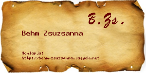 Behm Zsuzsanna névjegykártya